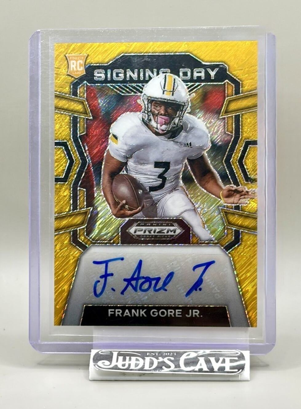 🚨 2024 Prizm Draft Picks FOTL Gold Shimmer Frank Gore Jr Rookie Auto RC 1/15 🏈